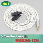 LN006543 3,5 мм 2,5 мм XLR 4,4 мм 8-жильный посеребренный кабель OCC для наушников Sennheiser HD580 HD600 HD650 HDxxx HD660S HD58x HD6xx