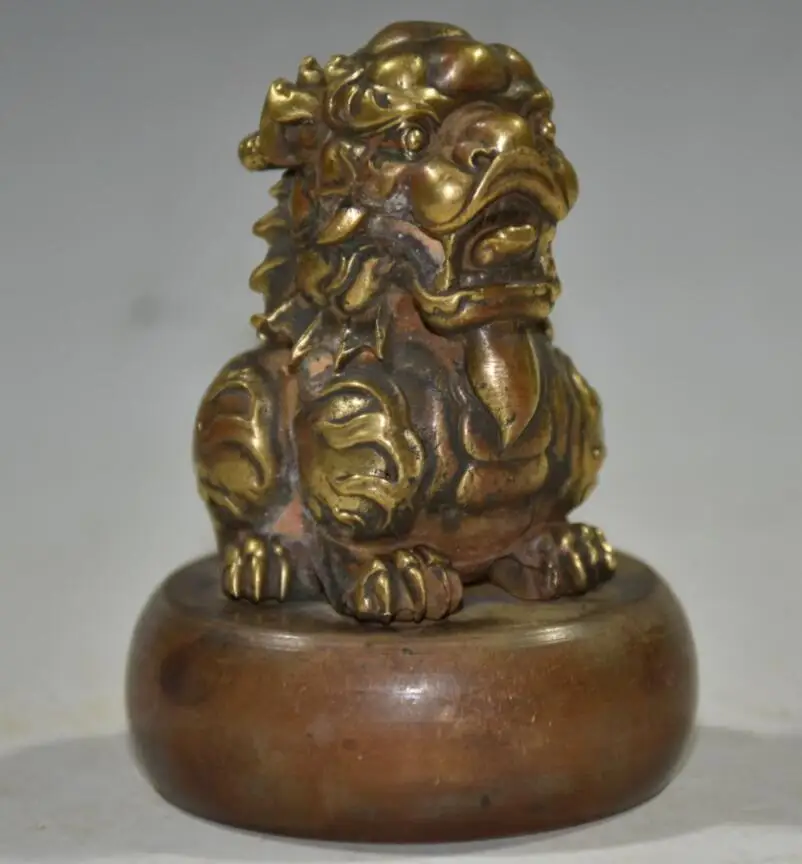 

Китайская латунная архаизовая статуя льва