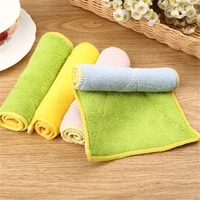 microfiber double sided absorbent non linting rag absorbent kitchen cleaning thickened scouring pad dish towel home decor