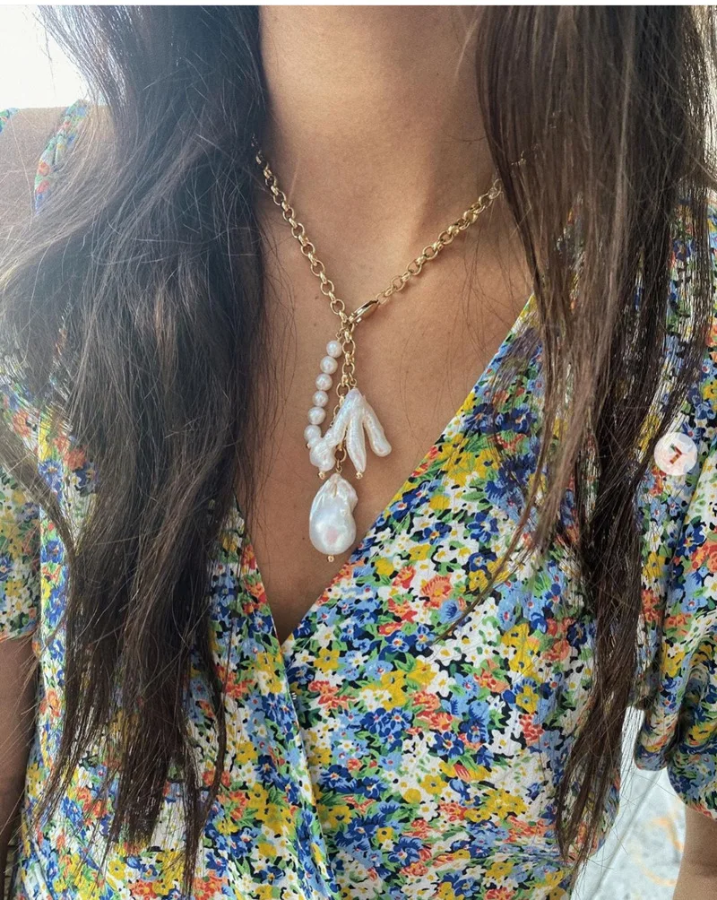 Браслет с жемчугом в богемном стиле женские модные Уникальные Крупные браслеты