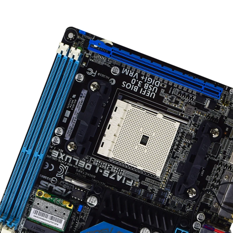 Asus F1A75-I DELUXE материнская плата FM1 DDR3 ОЗУ 32 ГБ PCI-E 2 0 AMD A75 USB3.0 Mini-ITX для A8-3870K cpus |