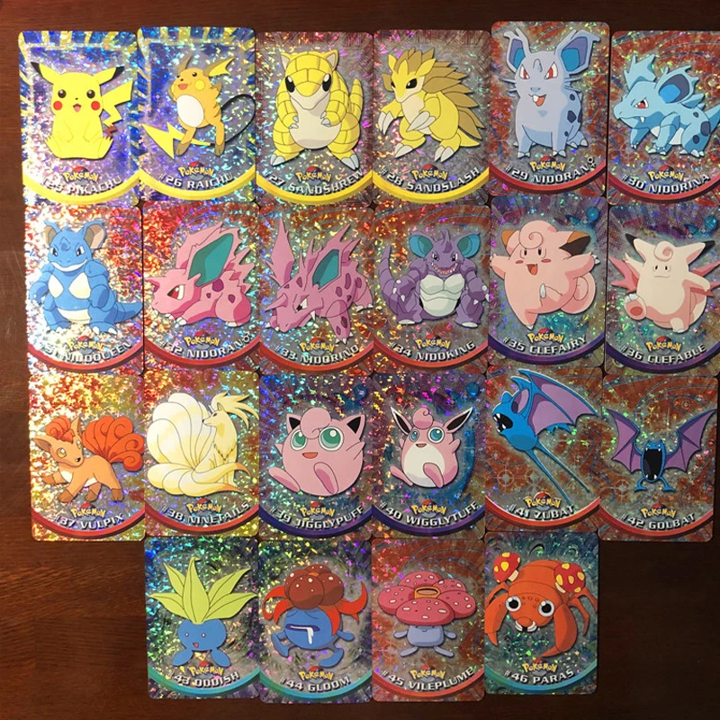 46 шт. карты Pokemon из радужной фольги наборы Topps серии флэш карта игровая коллекция