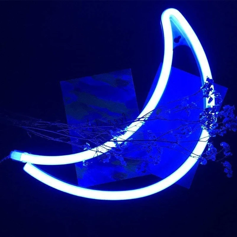 

Moon Neon Sign Night Light Art Decorative Lights Wall Decor for Kids Room Christmas Wedding Birthday Party Decoration