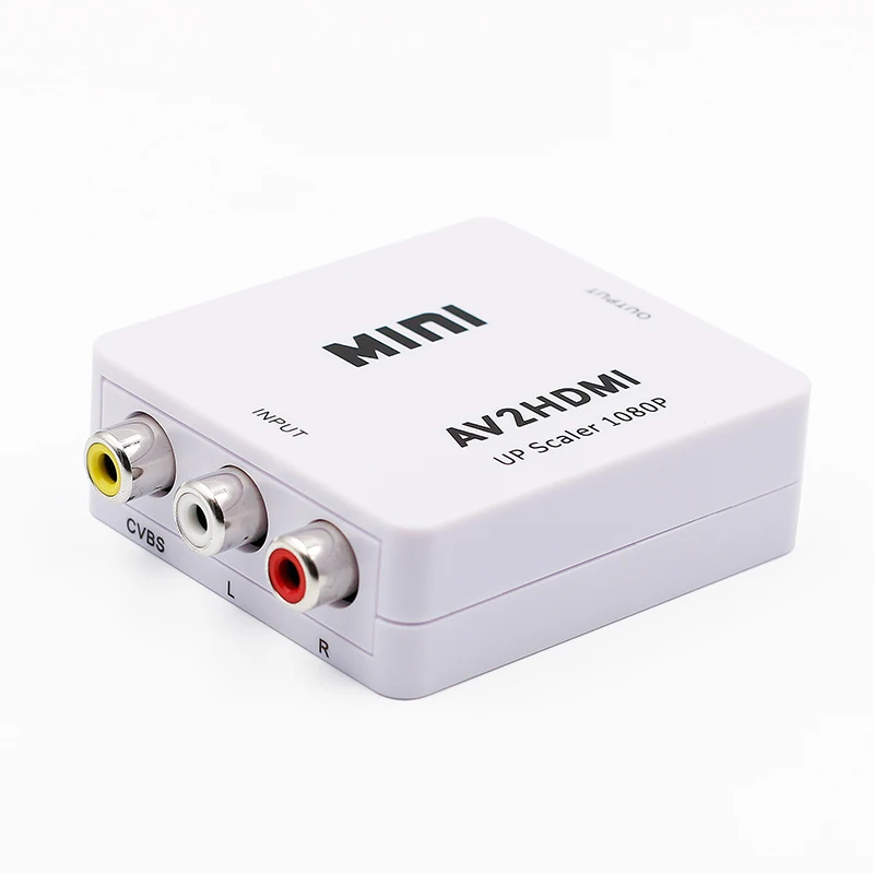 AV2HDMI RCA AV в HDMI адаптер мини HD видео конвертер коробка CVSB L/R 1080P Поддержка NTSC PAL|av to hdmi