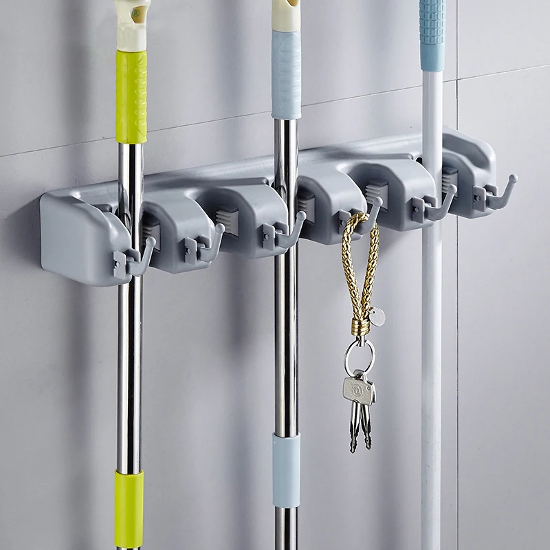 

Multifunctional Magic Plastic Card Hook Mop Rack Drain Storage Rack