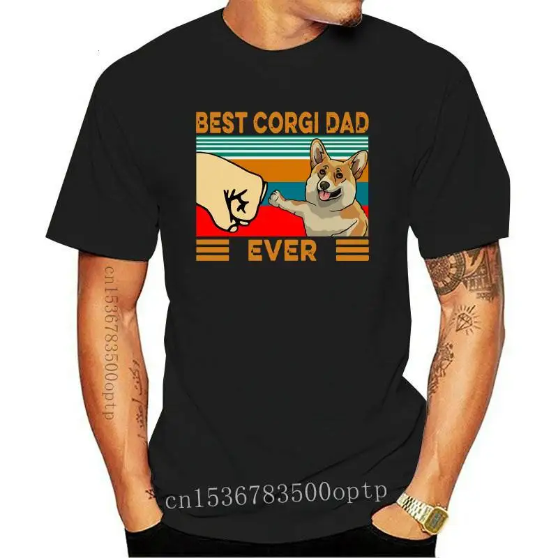 

New Best Corgi Dad Ever Print T-Shirt Summer Fashion Women's Short Sleeve Female Casual Tees Funny Girl Tops Mujer Tee shirt