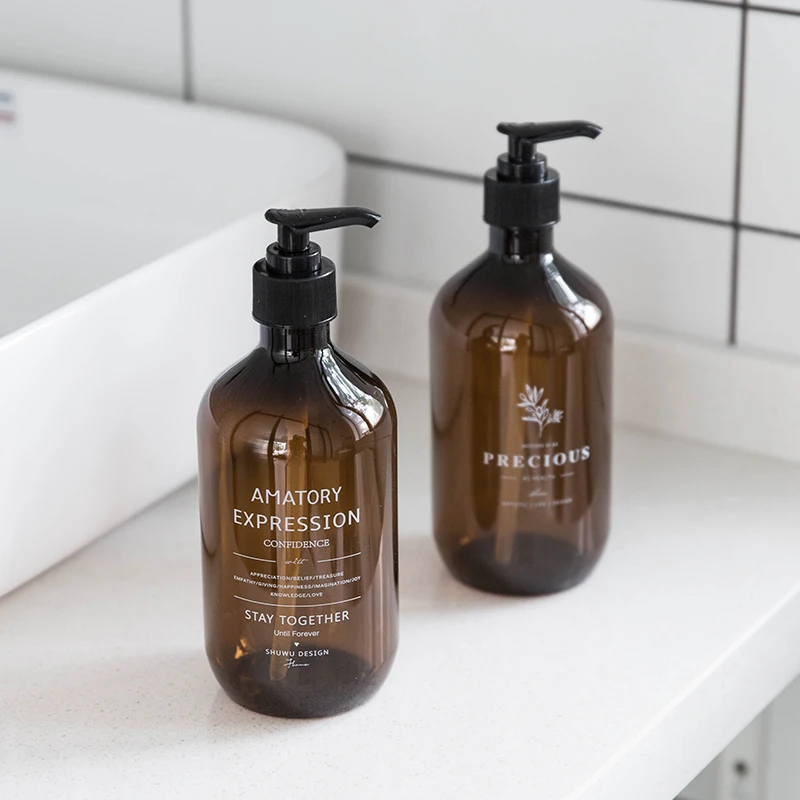 Пластиковая бутылка для шампуня ванны 500 мл скандинавский флакон с жидким