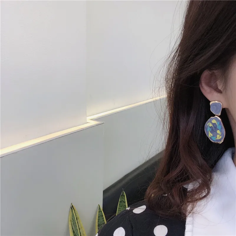 Серьги с эмалью и цветами картины маслом сердце абстрактные неправильное