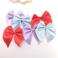 20pcslot cartoon satin ribbon bow patches spring color bowknot accessories diy childrens headwear clothing decorations patch
