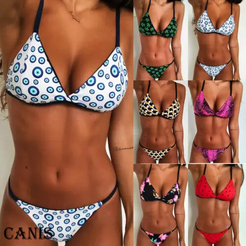 

Women Flower Print Swimsuit, Sexy Bikini Set Bathing Suit, Female Colorful Beach Wear for Summer Pool Party