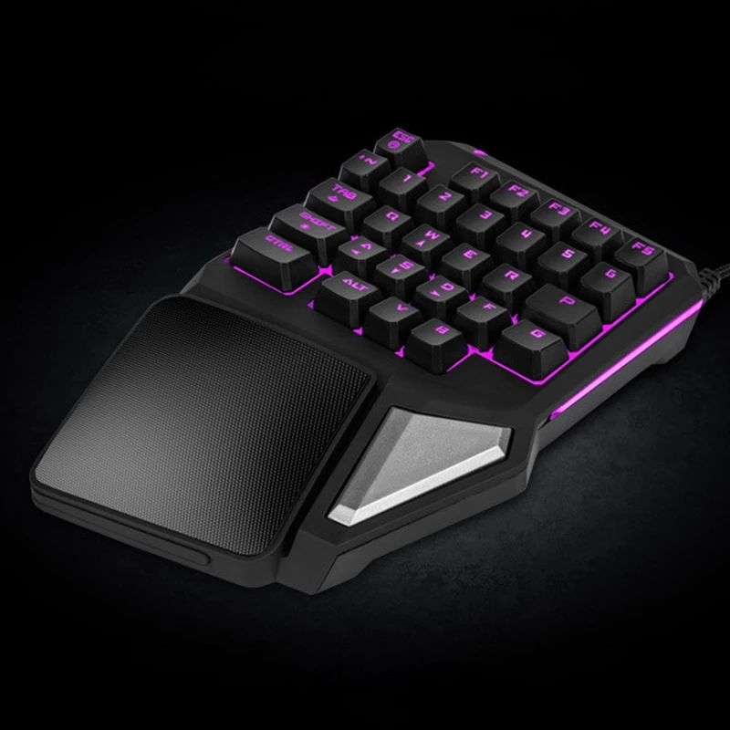 Клавиатура с одной рукой игровая клавиатура Цветной подсветкой механическая