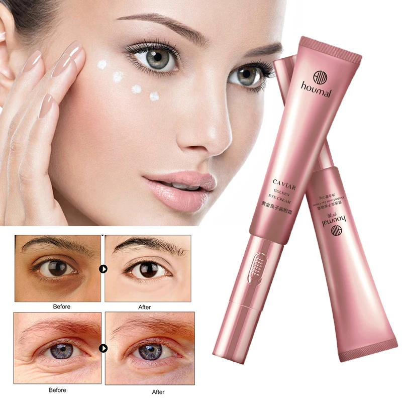 

Portable Gold Caviar Electric Massager Eye Cream Anti Wrinkles Eye Serum Roller Massager Eye Patches Anti Puffiness Dark Circles