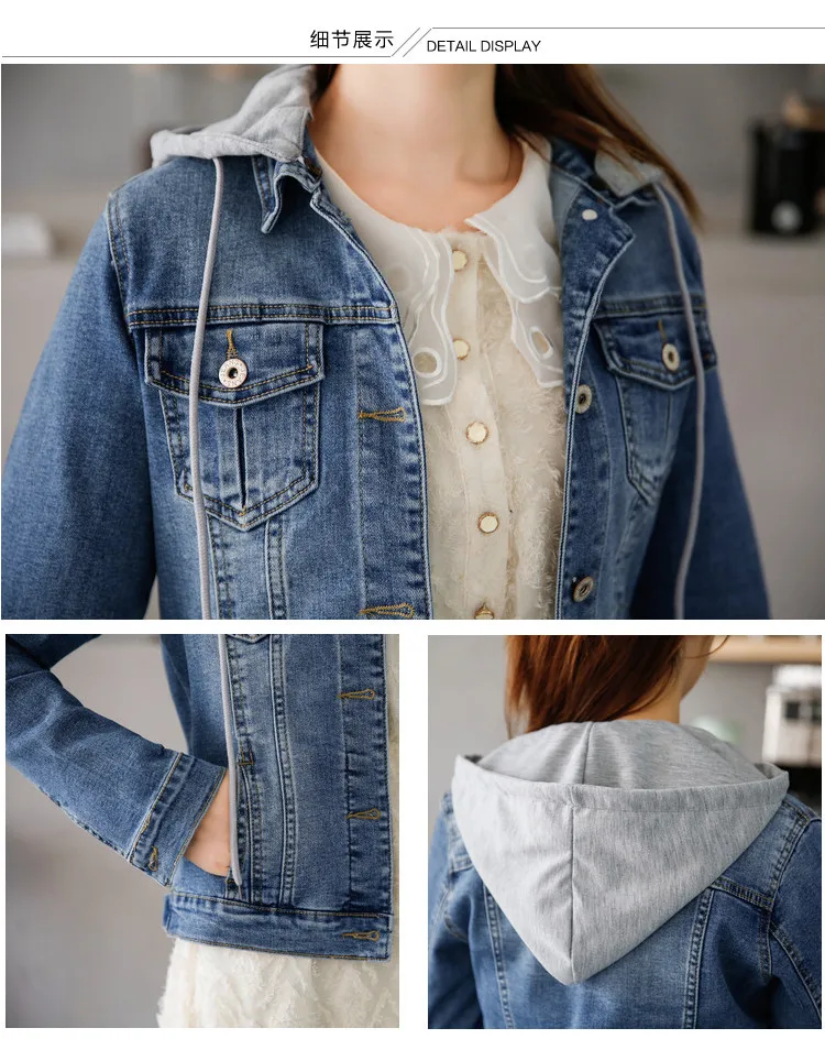 

2020 Spring New Korean Long Sleeve Slim Stretch Denim Jacket Women's Short Top Jacket Women's Jacket