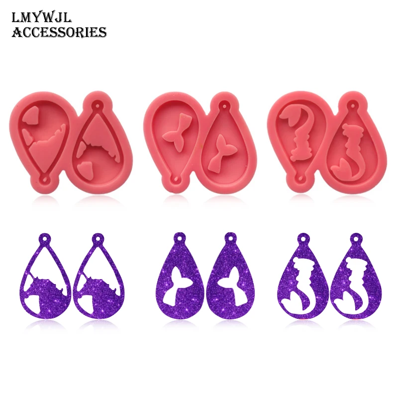 

2021 New Mermaid Tail Series Epoxy Resin Earring Pendant Mold Epoxy Unicorn Earring Keychain Pendant Mold Jewelry Craft Mold