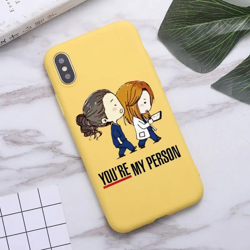 

Greys Anatomy You're My Person Phone Case Candy Color for iPhone 6 7 8 11 12 s mini pro X XS XR MAX Plus