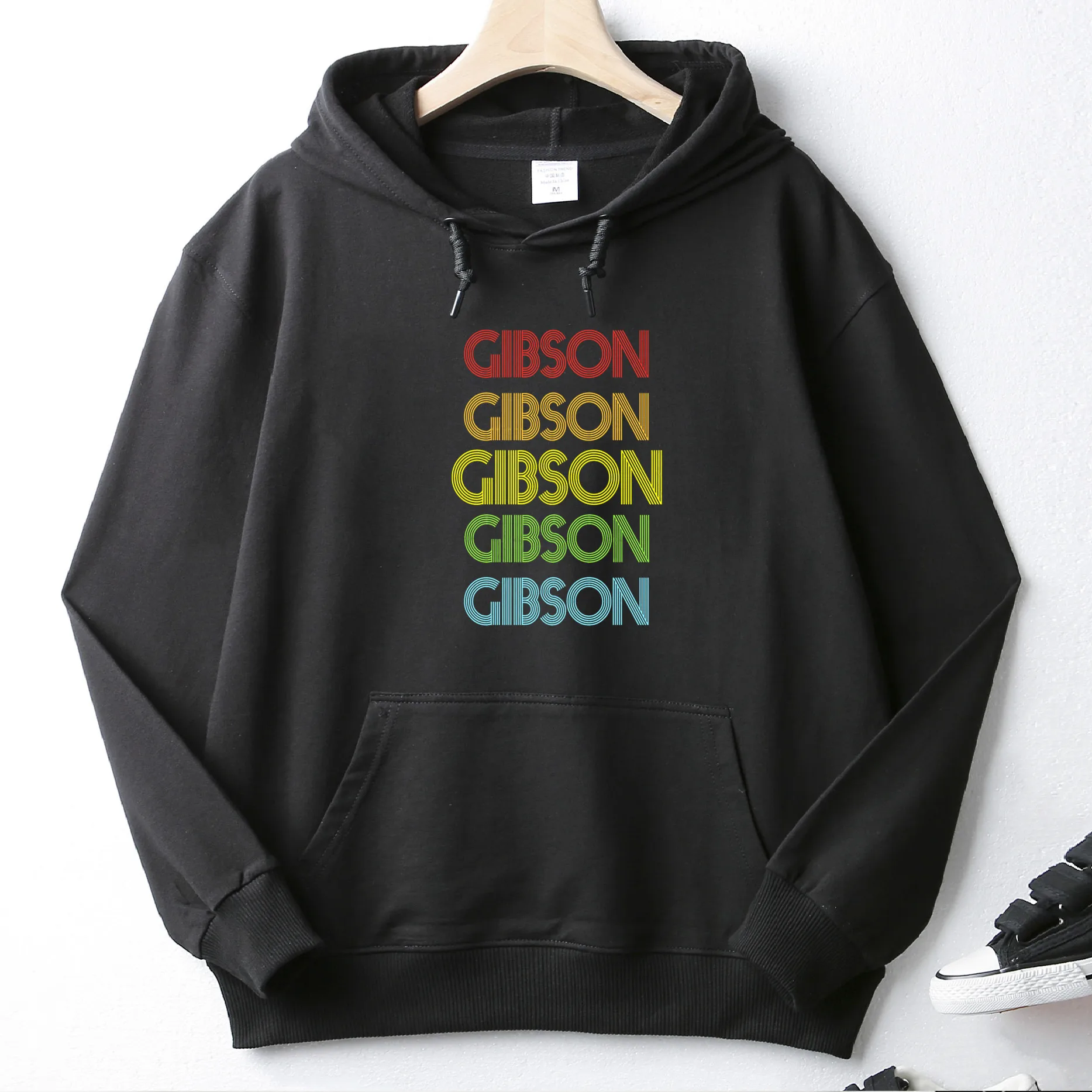 

Gibson Five Kinds Of Colour Logo High Quality Printed Hoodie 100% Cotton Pocket Sweatshirt Unique Unisex Top Asian Size