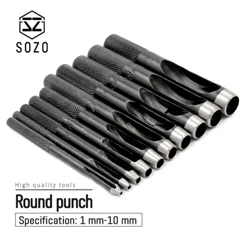 Круглый Дырокол SOZO для кожаного ремня, высококачественные инструменты, инструмент из сплава часов, дырокол 1-10 мм