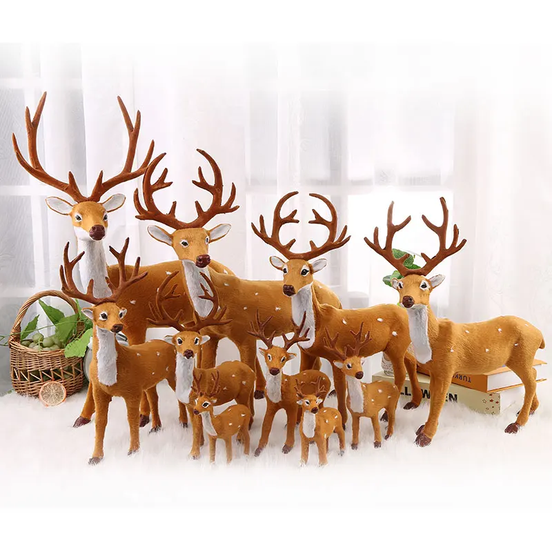 Рождественский олень лежащий украшения для газона плюшевый пластиковый