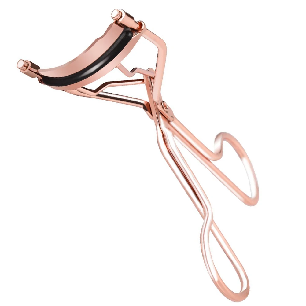 

1PC Eyelash Curler With Silicone Rubber Pads Professional Stainless Steel Eyelash Applicator Fake Eyelash Curler Tweezers Tools