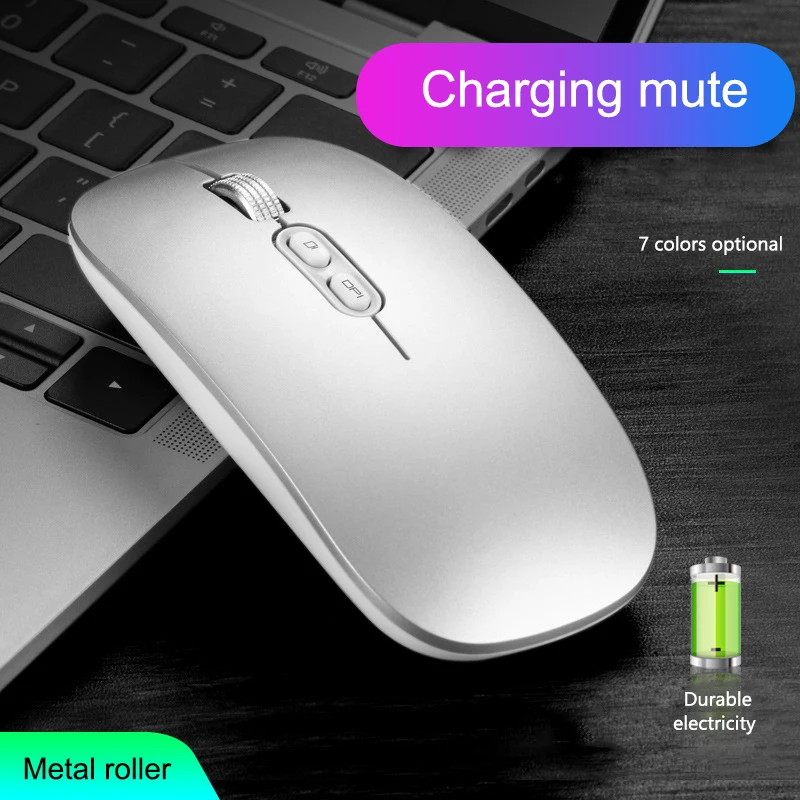 

USB Wireless Mouse Chargeable Silence Ergonomic Design Optical Mice Laptop Game Player PUO88