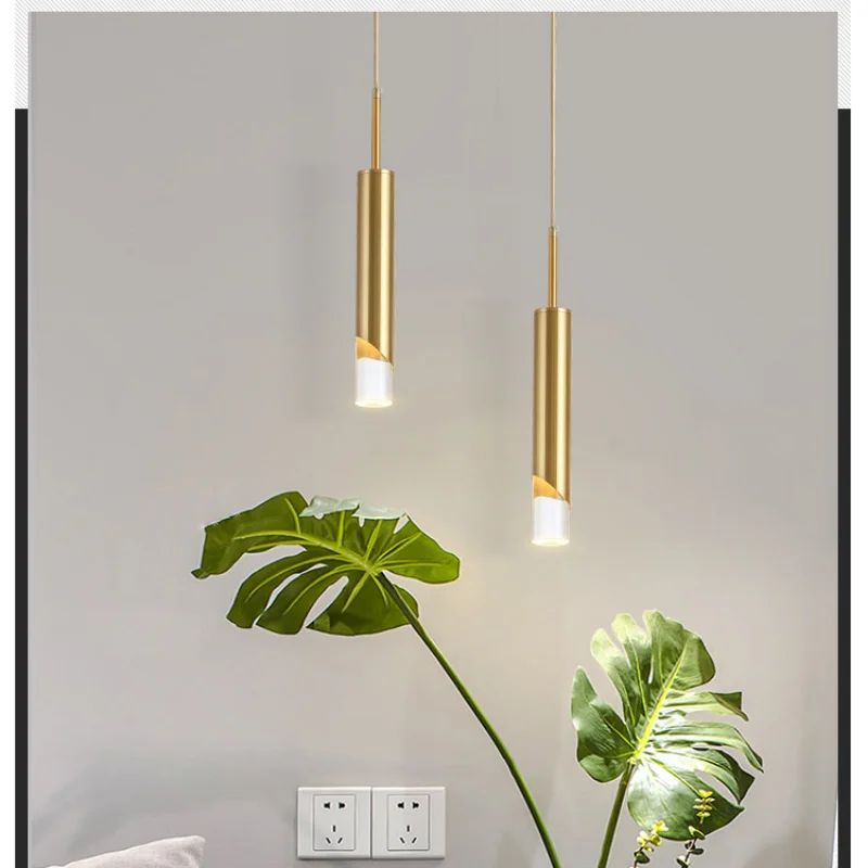 

LED Single Head Bedside Pendant Simple Restaurant Fishline Chandelier Living Room Decor Lighting Long Downlight Bar Table Light