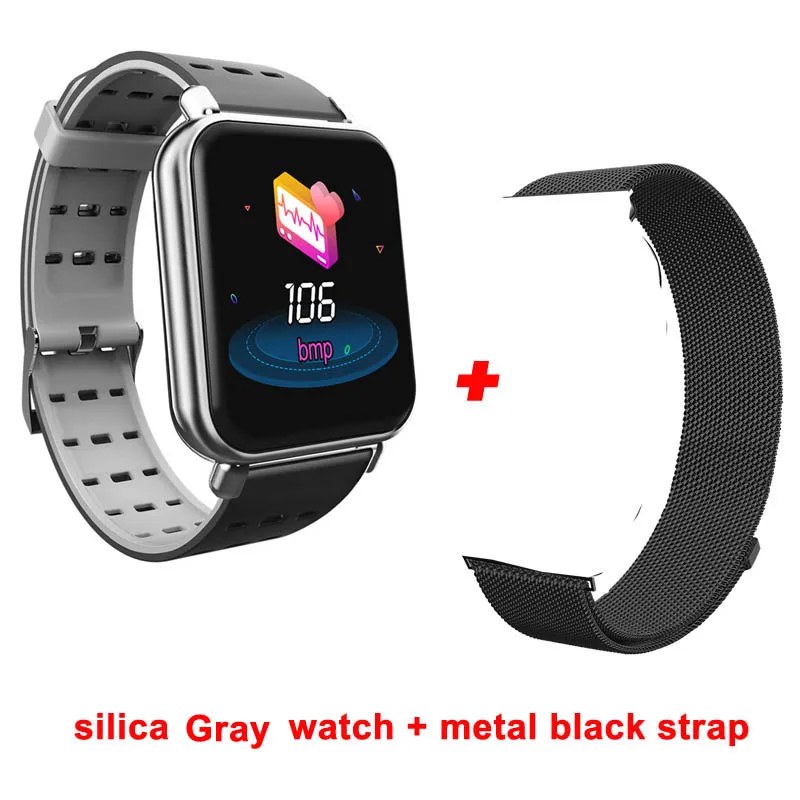 silica add metal Greentiger, Y6 Pro, умный Браслет, пульсометр, кровяное давление, кислород, фитнес-трекер, умные часы, водонепроницаемые, спортивные, смарт-браслет - Цвет: silica add metal