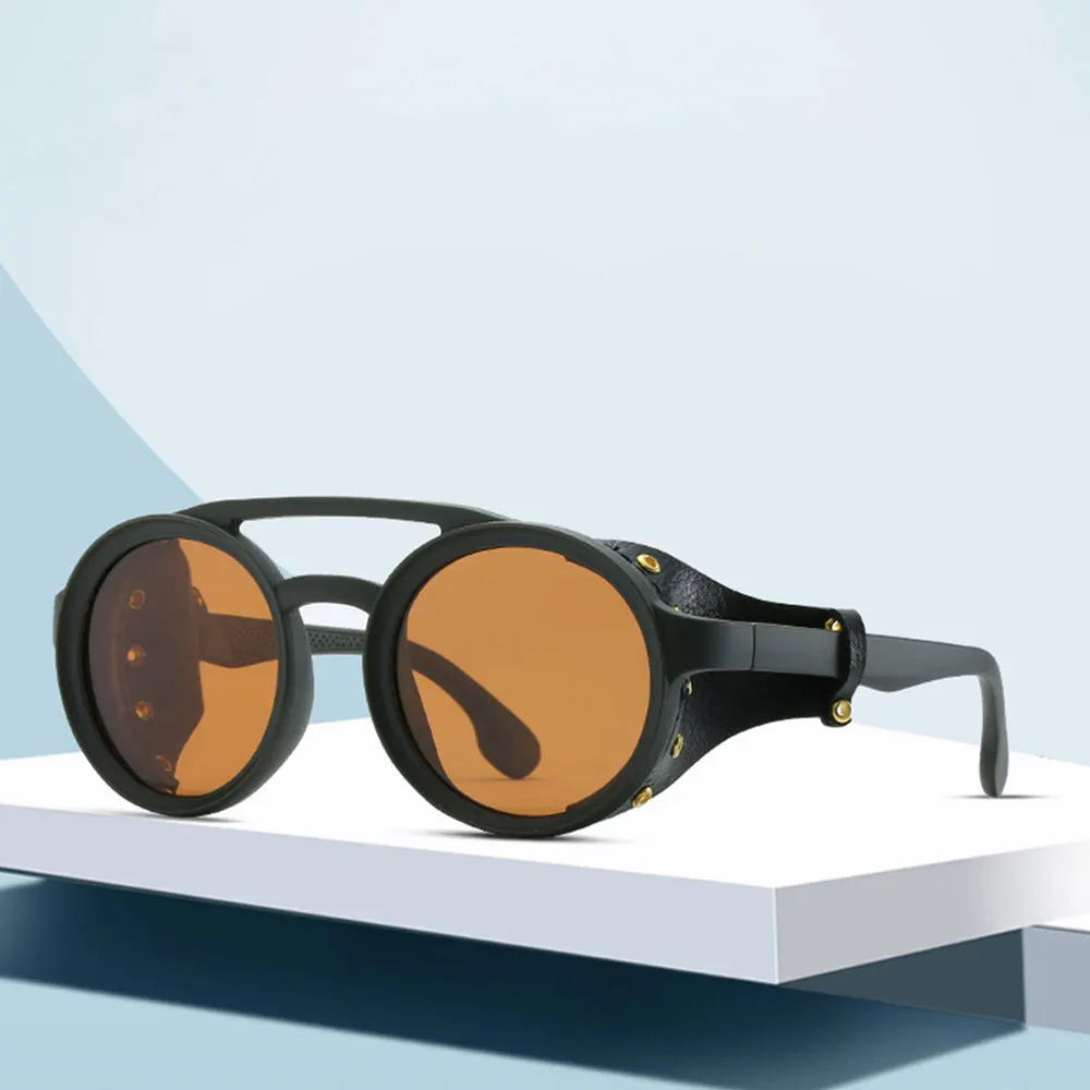 Мужские солнцезащитные очки в стиле стимпанк винтажные круглые поляризационные