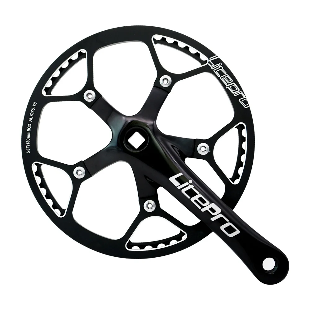 Litepro трек велосипедный шатун бензопила 130BCD 41T 45T 47T 53T 56T 58T одна скорость BMX цепь колеса 170 мм складной велосипед рукоятка