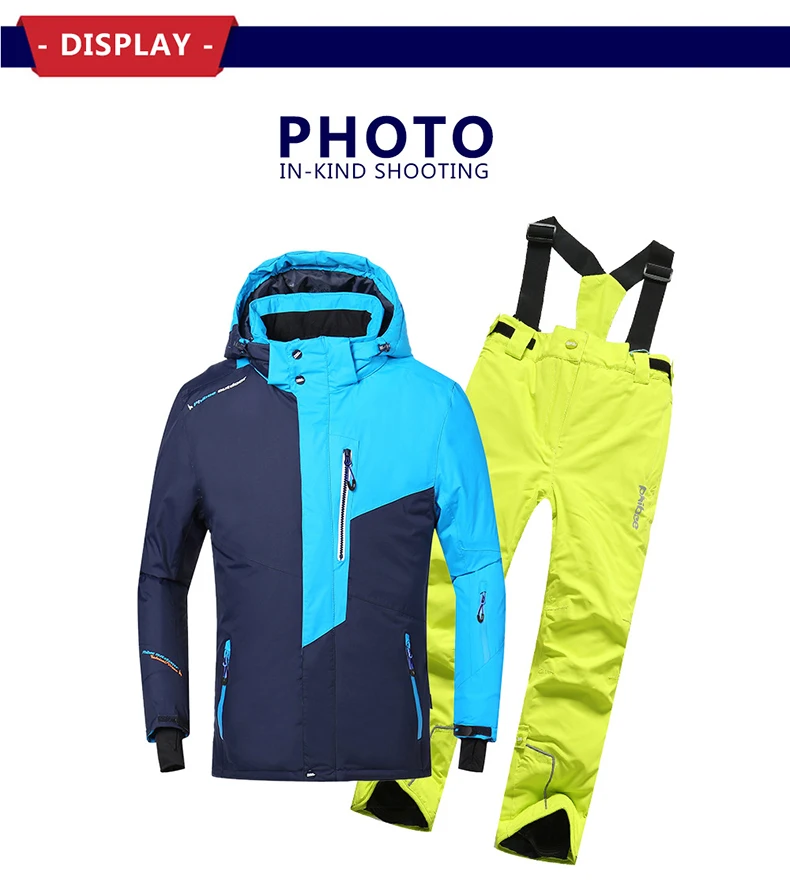Зимняя новая детская Лыжная одежда Теплая стеганая Детская куртка водонепроницаемая ветрозащитная одежда для мальчиков и девочек, пара лыжных штанов, костюм