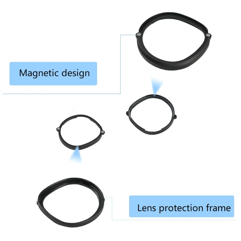 

1Pair Black Eyeglass Magnetic Frame for oculus Quest 2 VR Anti-blue Light Lens