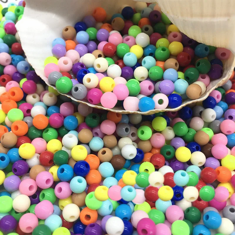 5 мм милые мини бусины акриловые карамельные цвета круглые шарики