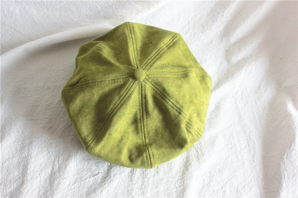 Новый замшевый берет в стиле Ins для осени и зимы женская теплая шляпа газетчика во