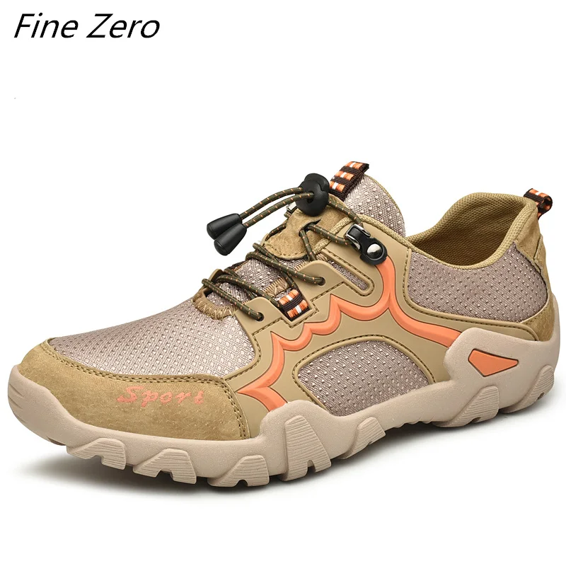 Khaki 9329 Новинка; мужские уличные кроссовки; дышащая походная обувь для мужчин и женщин; замшевая и сетчатая обувь для альпинизма; мужские треккинговые ботинки для охоты - Цвет: Khaki 9329