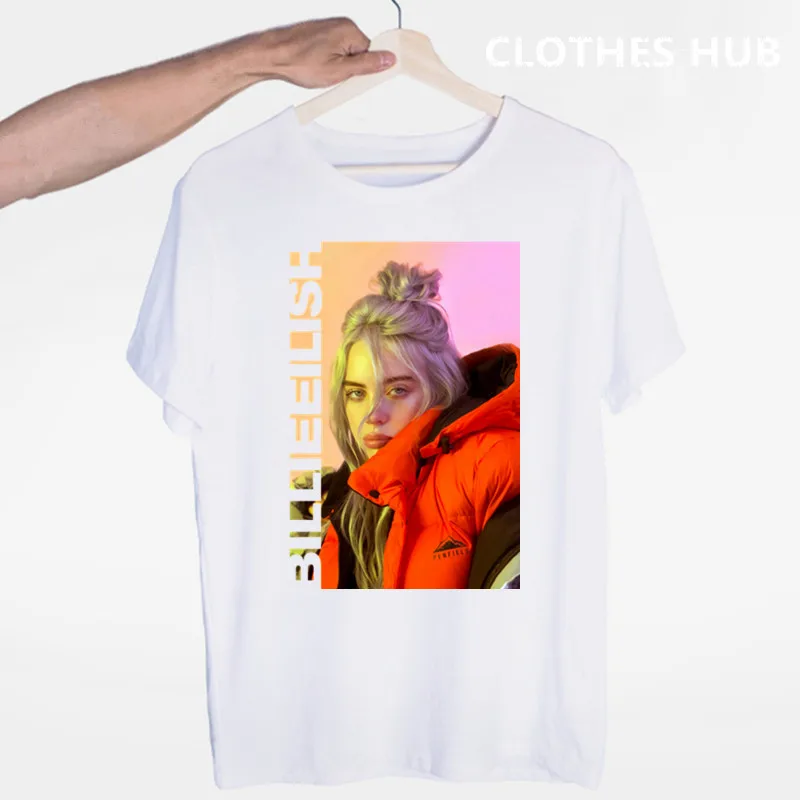 Хип-хоп Билли эйлиш Футболка Повседневная футболка с круглым вырезом С Короткими