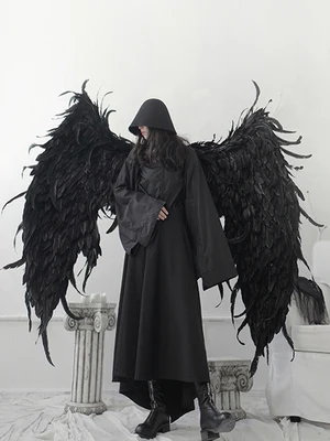 Yamamoto Темная футболка свободный крой свободные рукава облегающая асимметричная