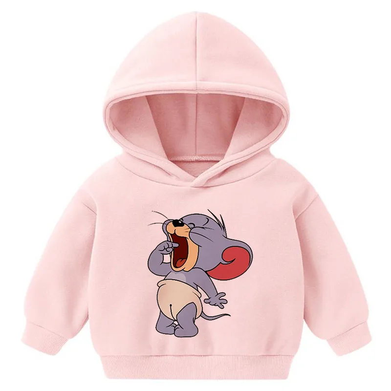 Повседневные летние топы с рисунком Джерри мыши кота Тома для детей одежда 2020