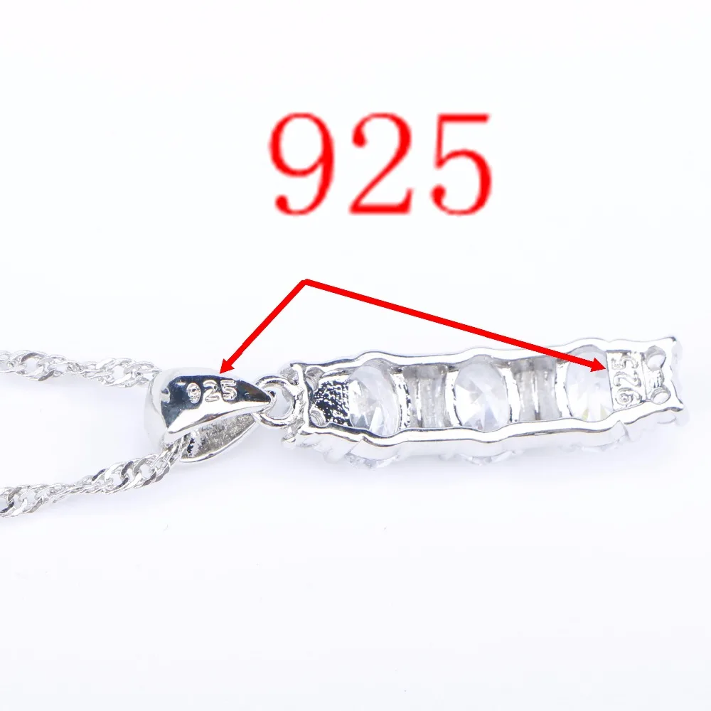 Набор свадебных ювелирных украшений для женщин кольца с подвесками из серебра 925