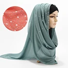 Мусульманский шифоновый хиджаб 72*175 см, летний шарф, мусульманский головной платок
