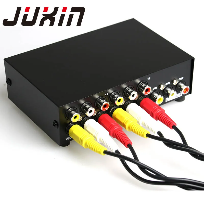 Аудиовыключатель JUXIN 4 в 1 RCA порта 3RCA аудио видео преобразователь для HDTV LCD