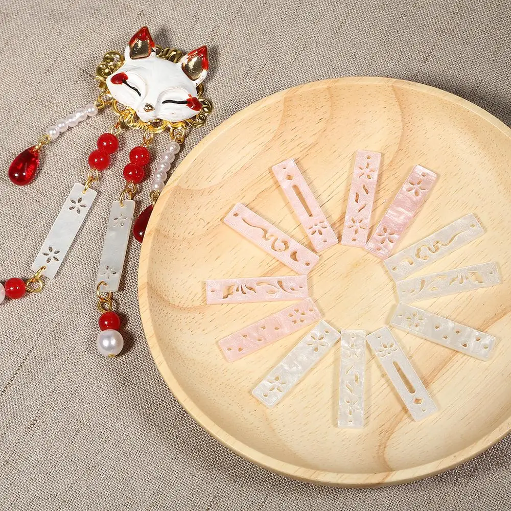 5 шт./пакет белые и акриловые бусины розовые кислотные оболочки как полый ломтик