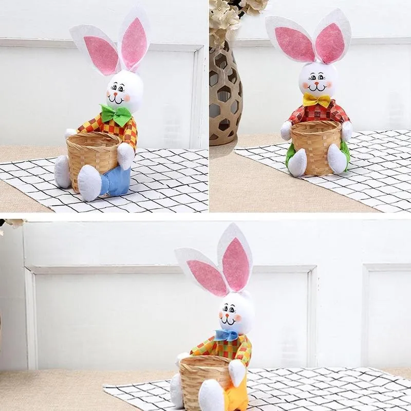 

Cute Bunny Easter Basket Easter Bag Eggs Storage Box Bag Easter Gift Carry Party Bunny For Kids Candy Decor Cute Basket Egg D8C5