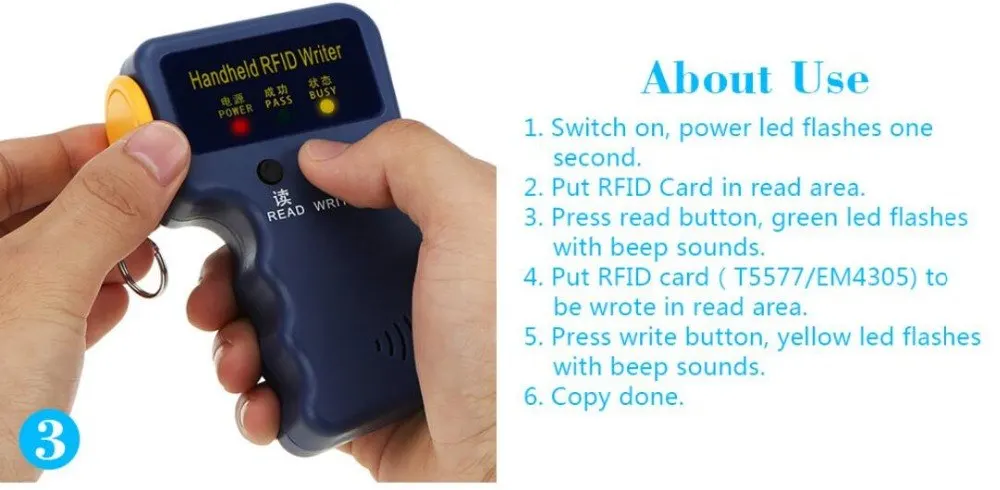 Duplicator Key Handheld 125KHz RFID IC ID Card Copier Writer Duplicator Programmer Reader Match Writable EM4305 ID Keyfobs Tags