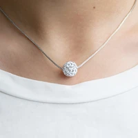 new small geometry round ball spherical pendant chain necklace circle outline love lucky eternity karma zircon necklace jewelry