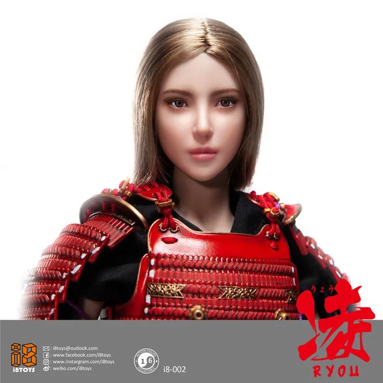 

In Stock Collectible 1/6 Scale I8-002 Ryou Female Warrior 2.0 Action Figure Red/Black Armor Version Model Doll for Fans Gifts