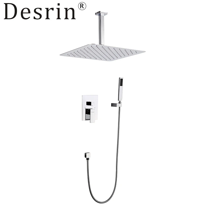 Настенное крепление для ванной комнаты квадратный смеситель душа скрытый хром