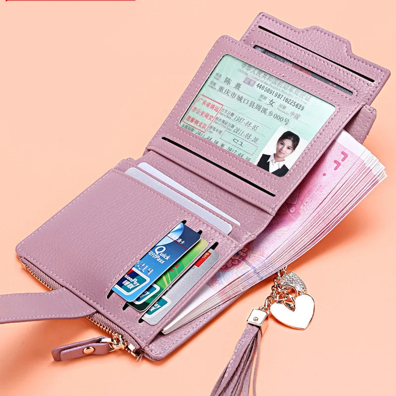 Женский короткий кожаный кошелек новый простой элегантный держатель из