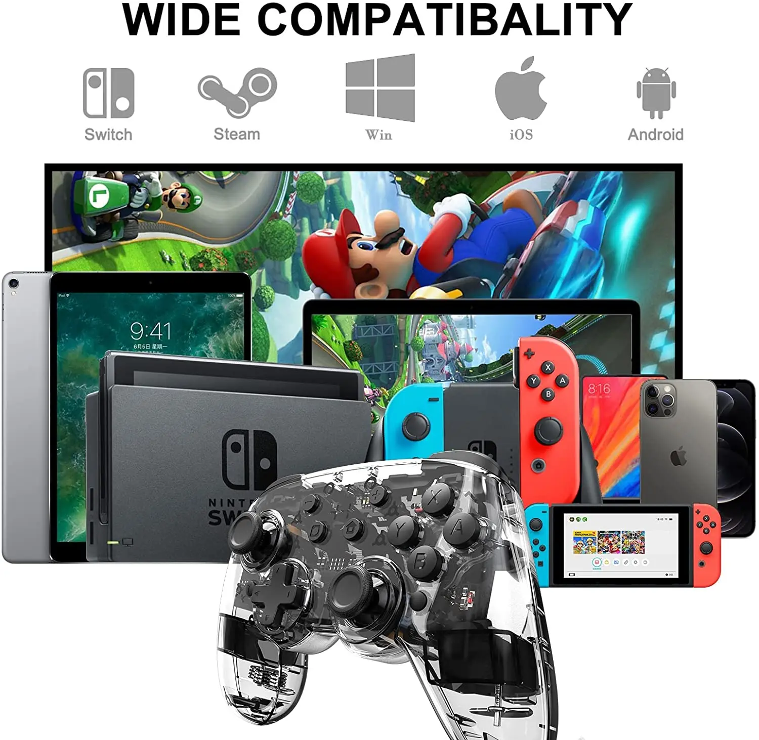Беспроводной Bluetooth-джойстик контроллер Turbo геймпад для Nintendo Switch/Switch O