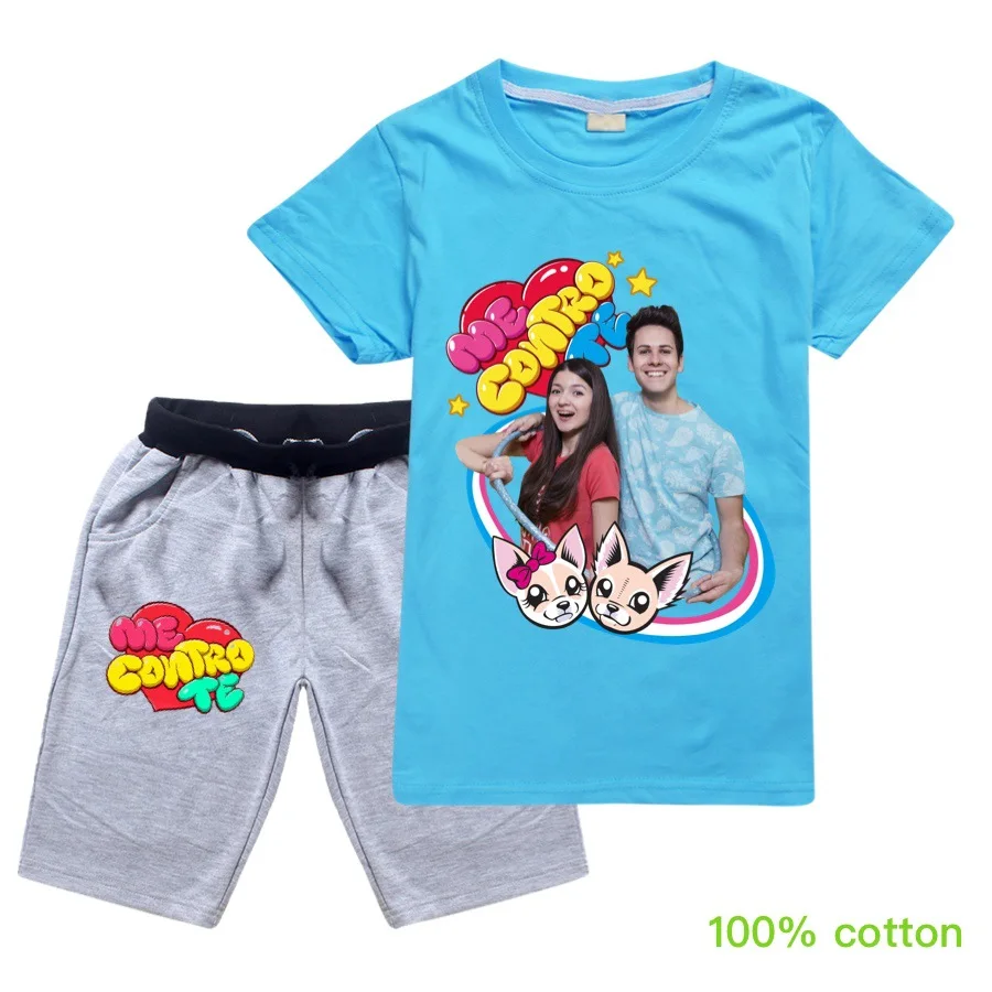 

Baby Boys Toddler Girl Clothes Children Kids Short Sleeve Cartoon Me Contro Te 100% cotton T-shirt Tops+Shorts Clothing Set