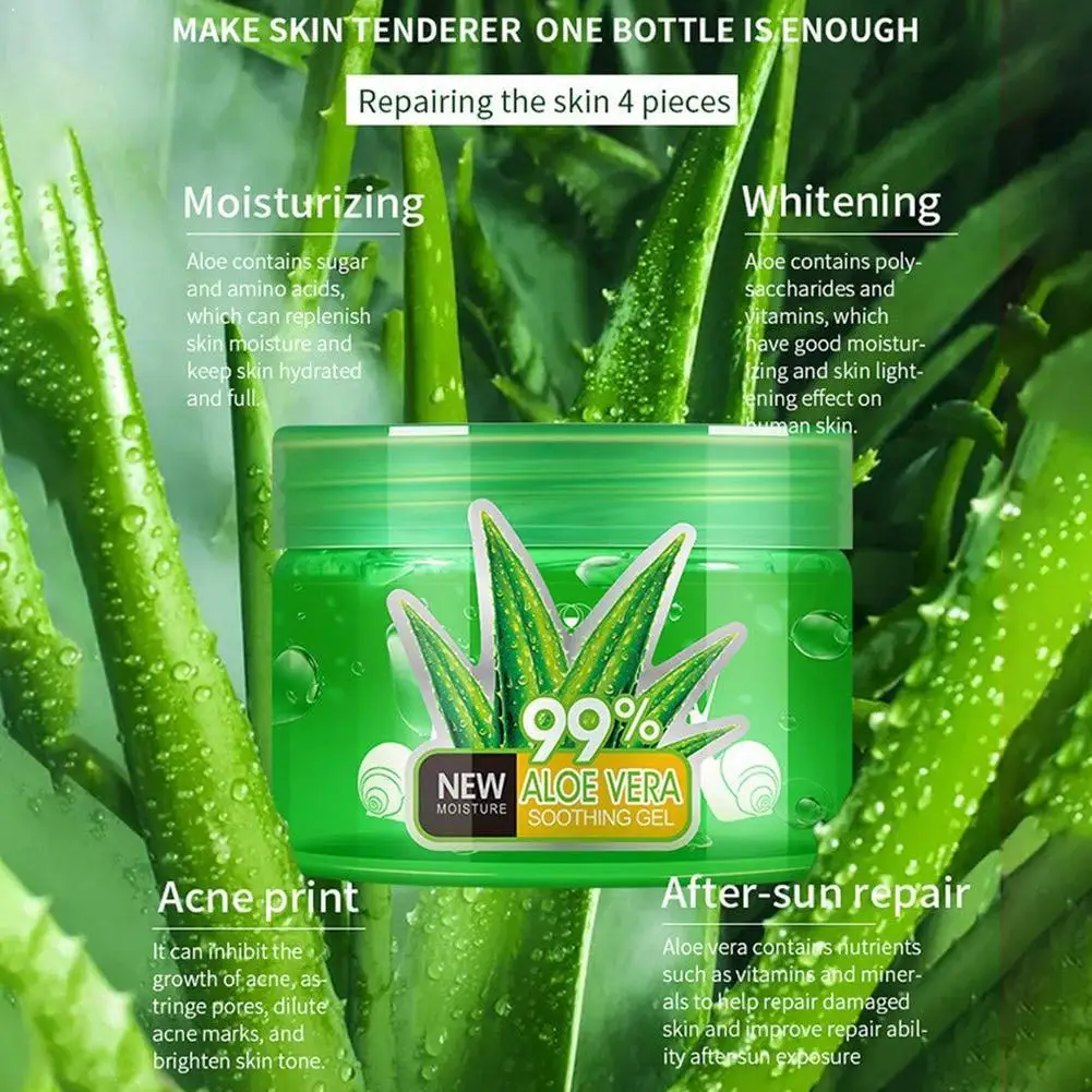 

250ML Pure Aloe Vera Gel Hyaluronic Acid Removal Acne Skin Cream Sun Plants Base Face Primer Moisturizing Care Repair