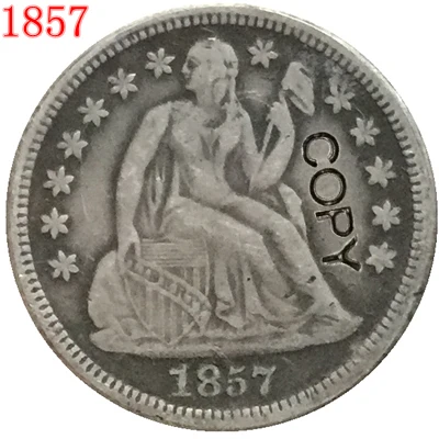 США 1857 P O десятицентовая монета с изображением сидящей свободы | Отзывы и видеообзор
